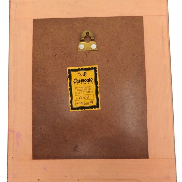 PUPPY Dog NEEDLEPOINT Framed in Black Wood Frame 10.7 x 9.5" Vintage - Picture 5 of 6